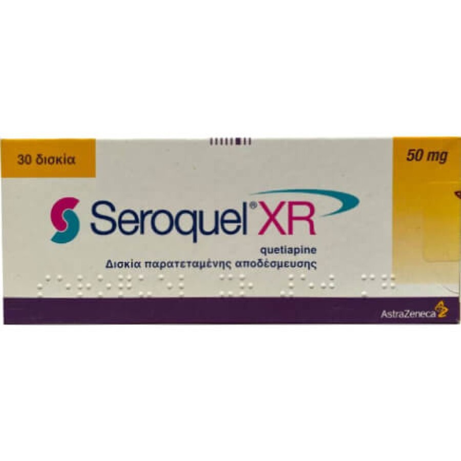 Seroquel XR/Secuelia XR (действующее вещество Кветиапин) 50 mg табл. №30               : цены и характеристики