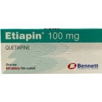 Quepin/Seroquel/Etiapin/Seropin (действующее вещество Кветиапин) 100 mg табл. №60: цены и характеристики