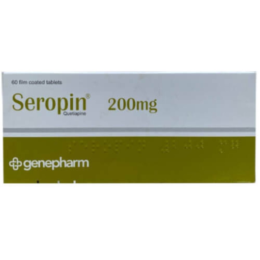 Seroquel действующее вещество Кветиапин 200 mg табл. №60: цены и характеристики