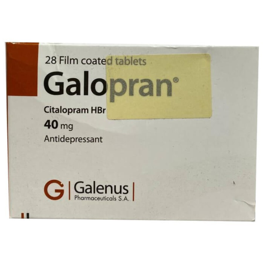 Galopran/Pralotam действующее вещество Циталопрам 40 mg табл. №28: цены и характеристики
