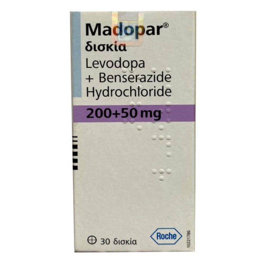 Madopar (Мадопар) 200+50 mg табл. №30: цены и характеристики