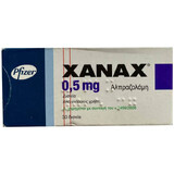 Xanax действующее вещество Алпразолам 0.5 mg табл. №30