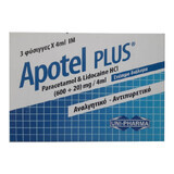 Apotel plus действующее вещество Парацетамол + Лидокаин (600+20)mg/4 ml амп № 3 