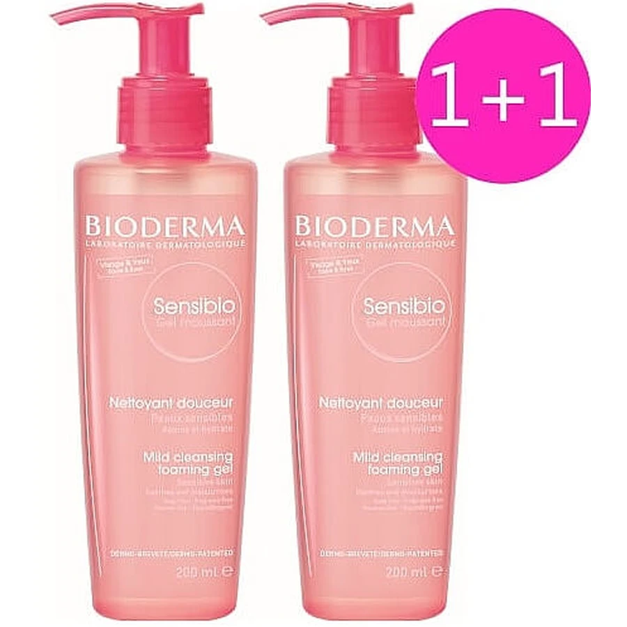 Набір Гель Bioderma Sensibio Очисний 200 мл 1+1: ціни та характеристики