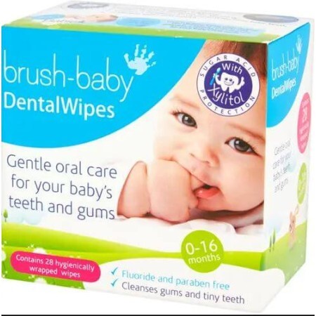 Салфетки Brush-Baby для полости рта 0-18 месяцев 28 шт