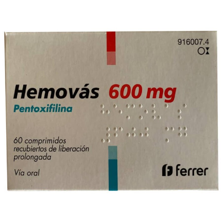 Hemovas (діюча речовина Пентоксифілін ) табл. 600 mg №60: ціни та характеристики