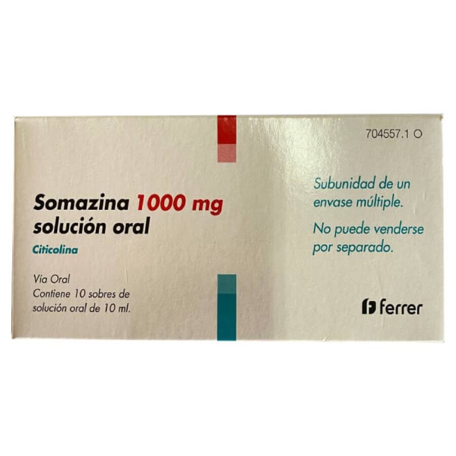 Somazina (действующее вещество Цитиколин) р-р д/перорал. прим. 1000 mg №10: цены и характеристики