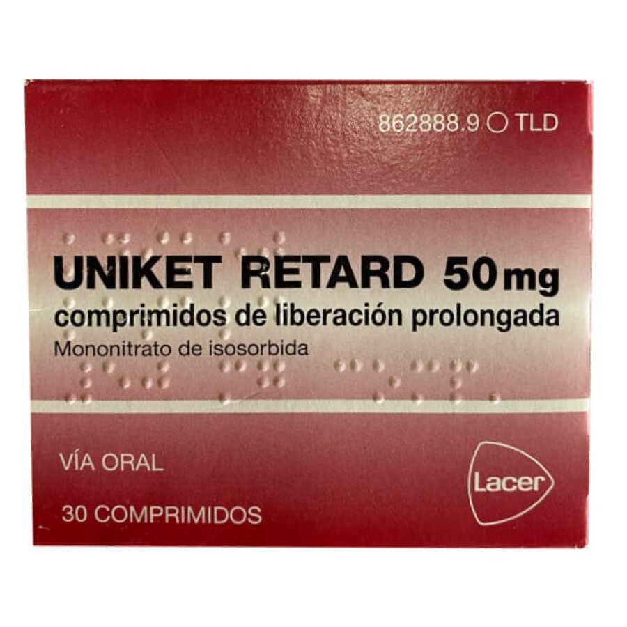 Uniket retard (действующее вещество Изосорбиду мононитрат) 50 mg табл. №30: цены и характеристики