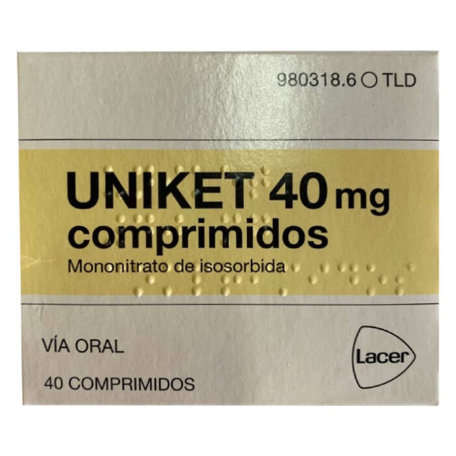 Uniket (действующее вещество Изосорбиду мононитрат) 40 mg табл. №40: цены и характеристики