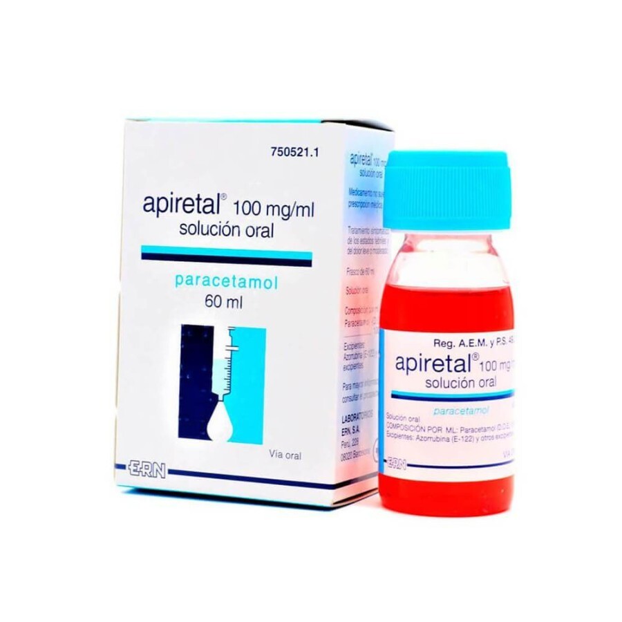 Apiretal (действующее вещество парацетамол) сусп. 100mg/ml 60ml: цены и характеристики