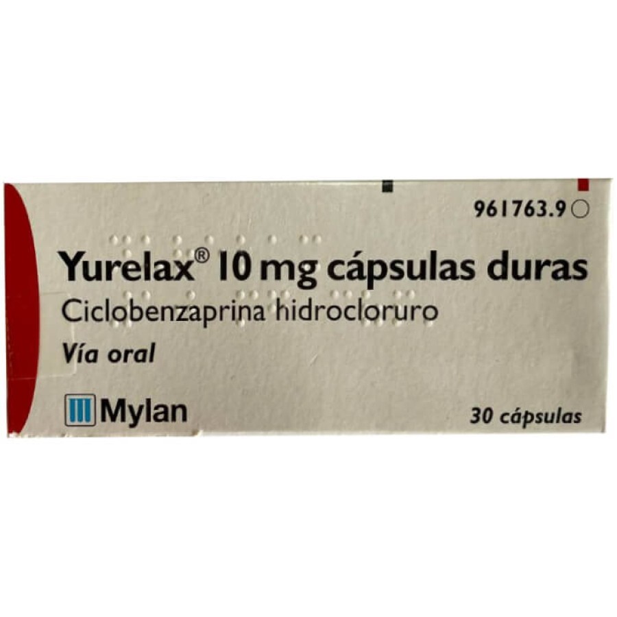 Yurelax (діюча речовина Циклобензаприну гідрохлорид) 10 mg капс. №30: ціни та характеристики