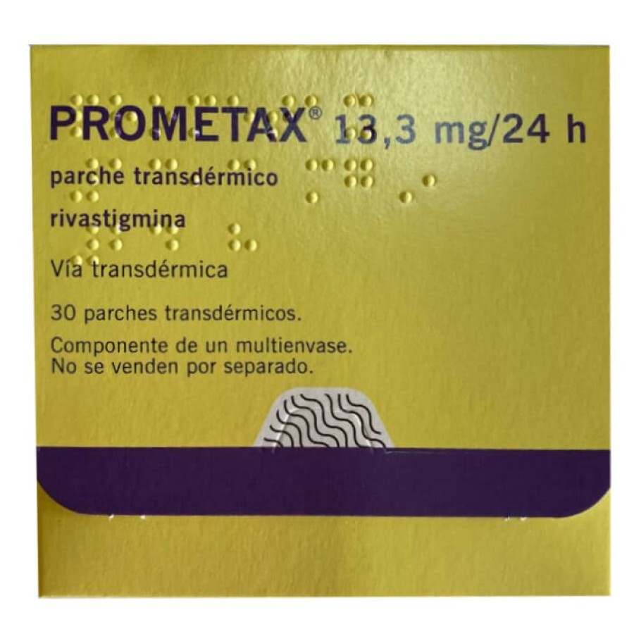 Prometax (действующее вещество Ривастигмин) 13.3 mg/ 24 h пластирь трансдермальный №30: цены и характеристики