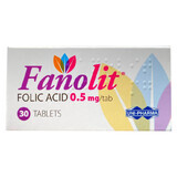 Fanolit (действующее вещество ФОЛИЕВАЯ КИСЛОТА) 0.5 mg/ tab табл. №30