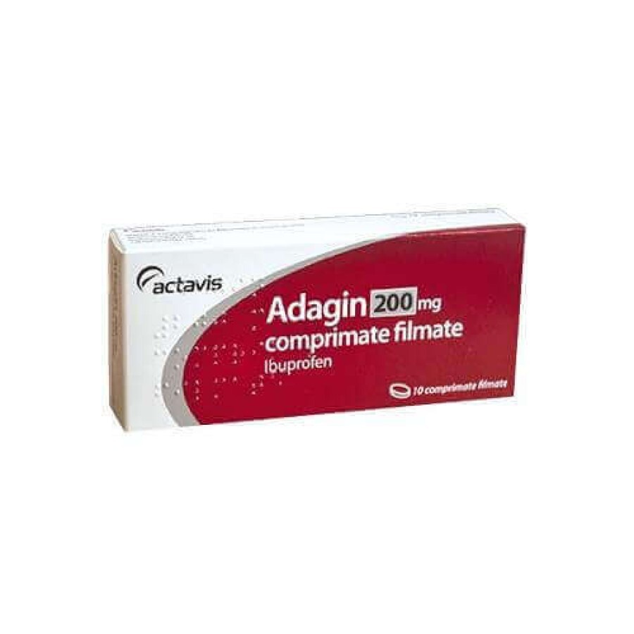 Adagin (действующее вещество ибупрофен) 200 mg, табл. №10: цены и характеристики