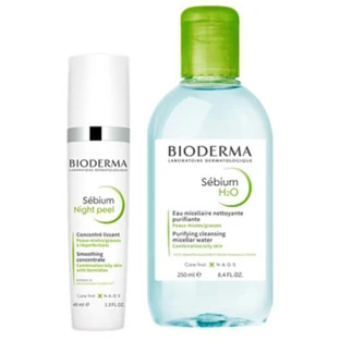 Набір Bioderma Sebium концентрат Sebium Night Peel 40 мл + міцелярний лосьйон, 250 мл