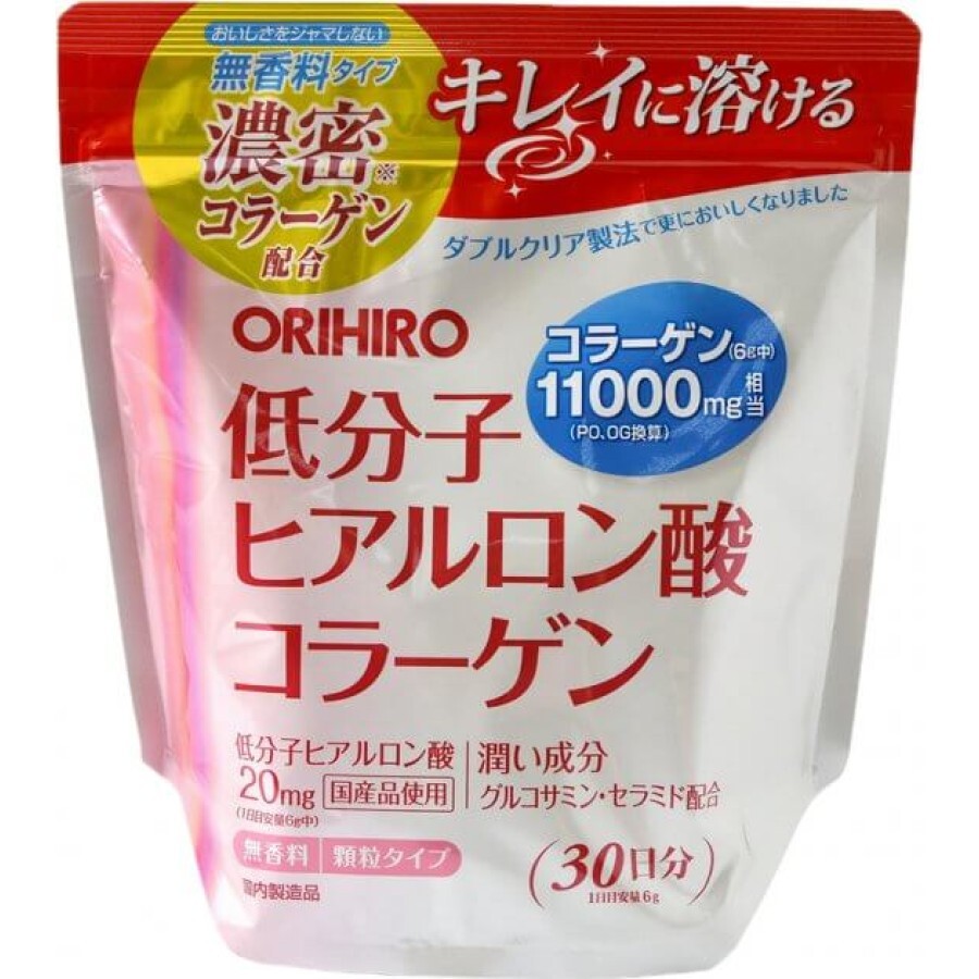 Вітаміни Orihiro Низькомолекулярна гіалуронова кислота та колаген 180 г: ціни та характеристики