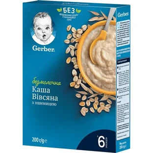 Сухая каша безмолочная Gerber Organic Овсяная с пшеницей, 200 г