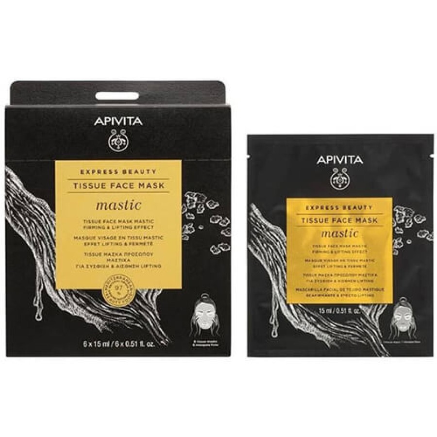 Тканевая маска Apivita Express Beauty Упругость и лифтинг-эффект со смолой мастикового дерева, 15 мл: цены и характеристики