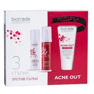 Набір для обличчя BIOTRADE Acne Out (Біотрейд Акне Аут) для жирної та проблемної шкіри з акне крем 60 мл + лосьйон 60 мл +гель очищуючий 50 мл 