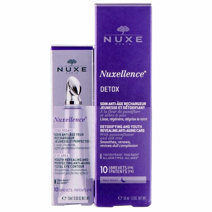 Набор для лица Nuxe Nuxellence Детокс крем ночной 50 мл + средство для контура глаз 15 мл: цены и характеристики