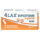 Гліцеринові супозиторії (Supozitoare cu glicerina) для немовлят 4Lax, 12 шт., Solacium Pharma