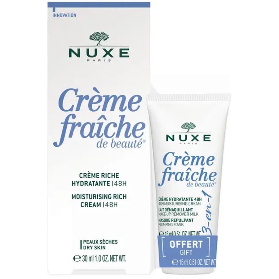 Набор Nuxe Крем Fraîche de Beauté насыщенный, 30 мл + Крем Fraîche de Beauté 3в1, 15 мл: цены и характеристики