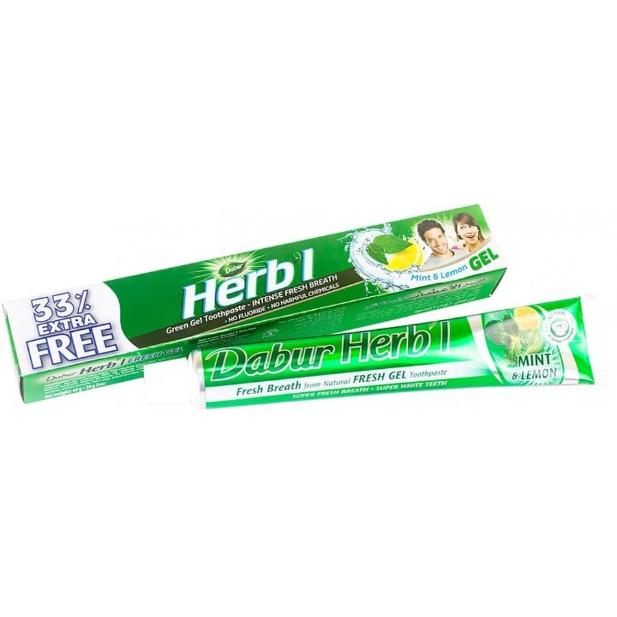 Зубная паста Dabur Herb'l Свежий гель мята и лимон 80 г: цены и характеристики
