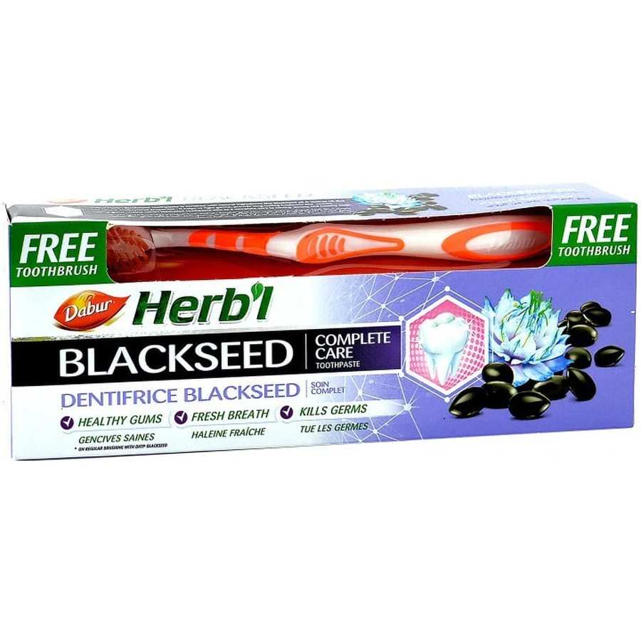 Зубна паста Dabur Herb'l Чорний кмин 150 г + щітка: ціни та характеристики