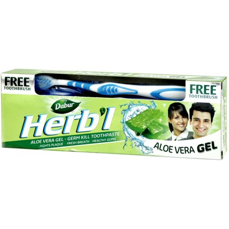 Зубна паста-гель Dabur Herb'l Алое вера 150 г + щітка: ціни та характеристики