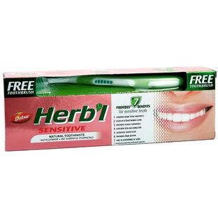 Зубная паста Dabur Herb'l Для чувствительных зубов 150 г + щетка