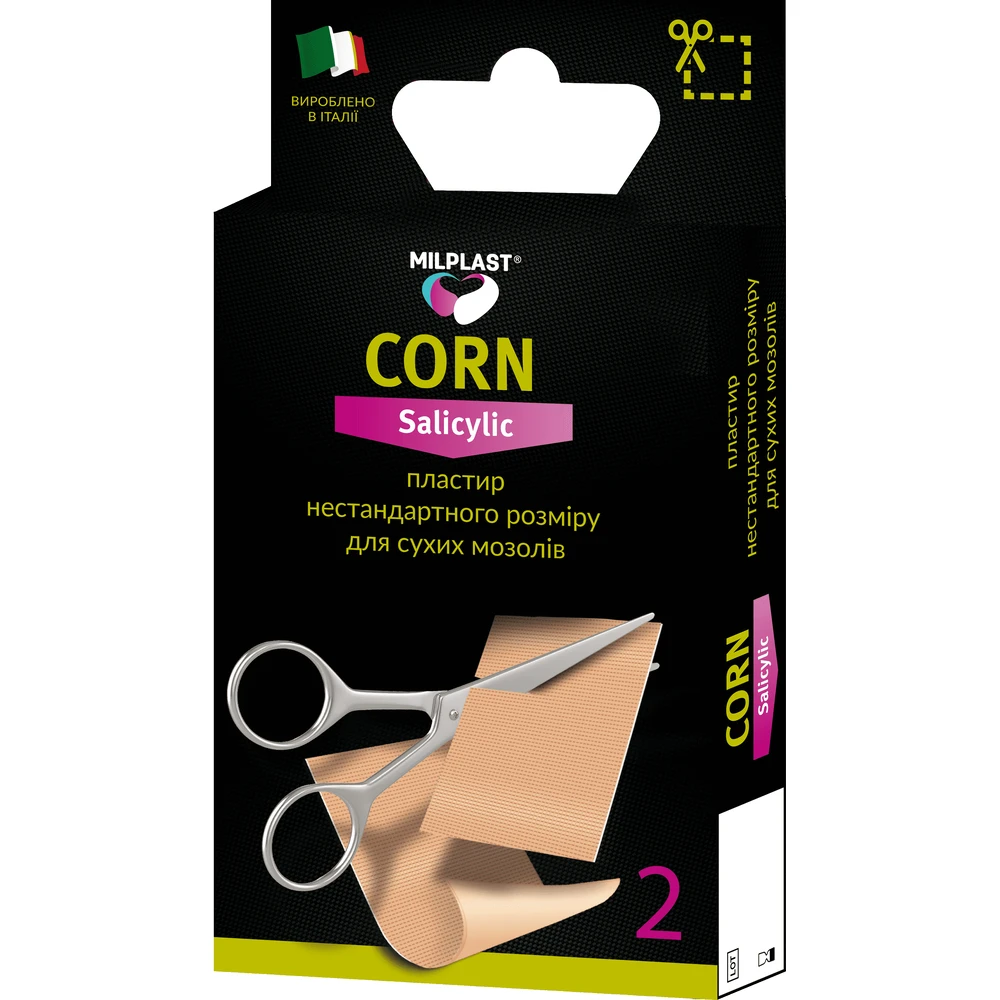 Пластырь Milplast Corn Salicylic для сухих мозолей 6 x 4 см 2 шт: цены и характеристики