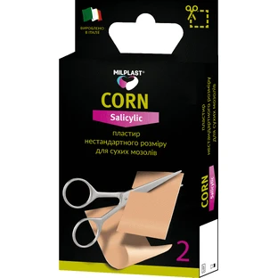 Пластырь Milplast Corn Salicylic для сухих мозолей 6 x 4 см 2 шт