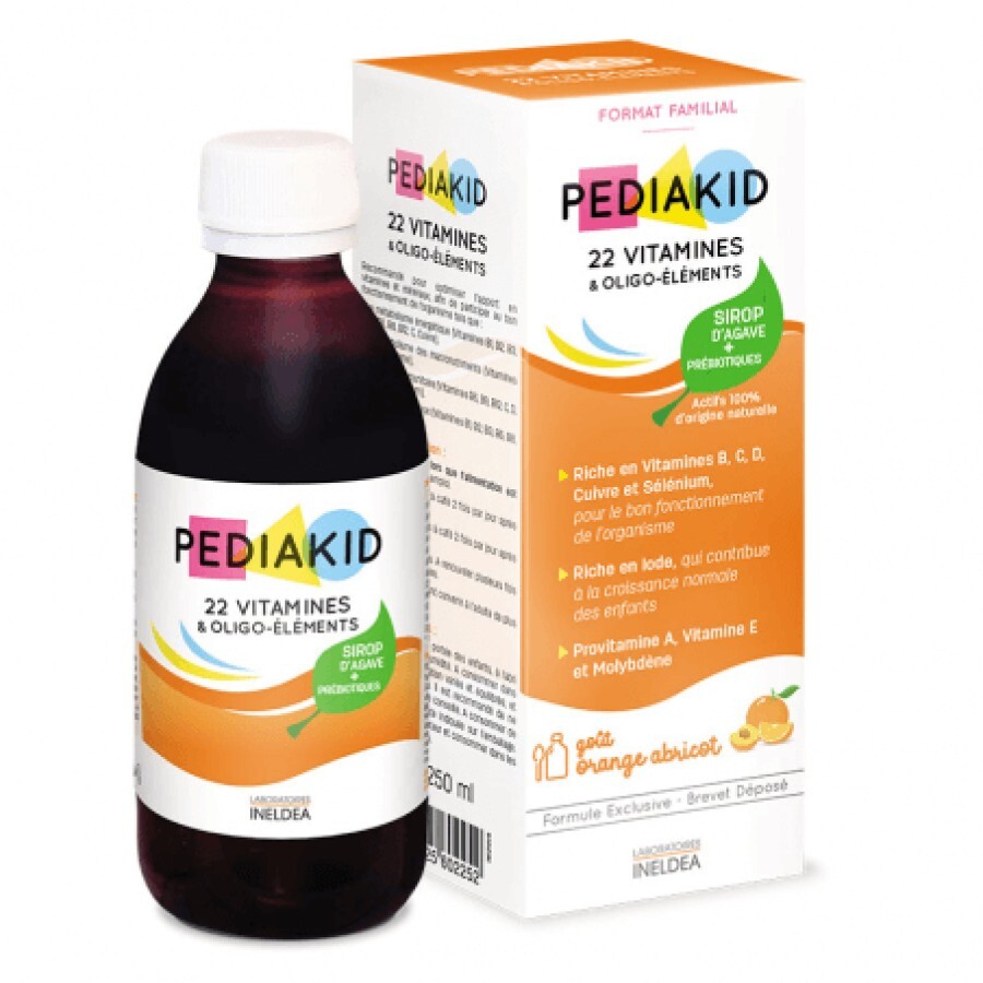 Педіакід Pediakid сироп для здорового фізичного розвитку: 22 вітаміни і оліго- елемента, 125 мл: ціни та характеристики
