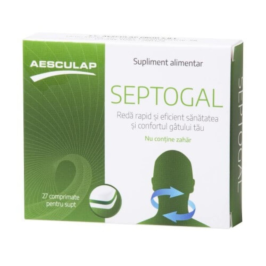 Септогал без цукру (Septogal fara zahar), 27 таблеток, Aesculap .