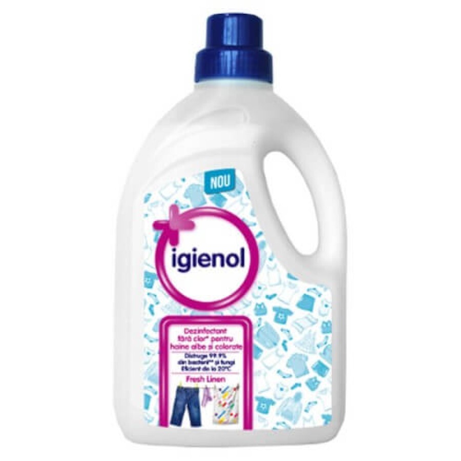 Жидкое дезинфицирующее средство для одежды Fresh Linen, 1,5 л, Igienol: цены и характеристики