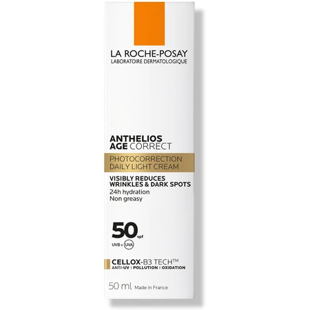 Антивозрастное солнцезащитное средство La Roche-Posay Anthelios Age Correct для чувствительной кожи лица против морщин и пигментации SPF50 50 мл: цены и характеристики