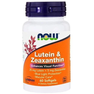 Добавка для зрения и здоровья глаз NOW Foods Lutein and Zeaxanthin 60 мягких капсул