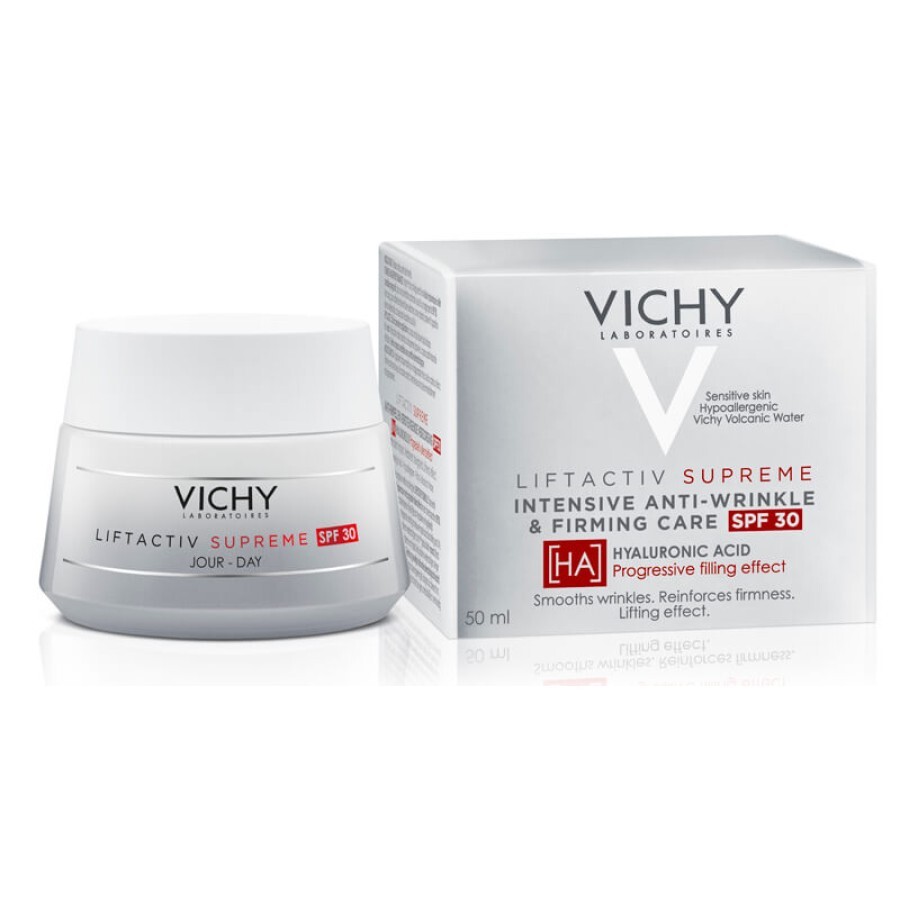 Засіб тривалої дії Vichy Liftactiv Supreme Day Cream SPF30 For All Skin Types корекція зморшок і пружність шкіри антивіковий крем 50 мл: ціни та характеристики