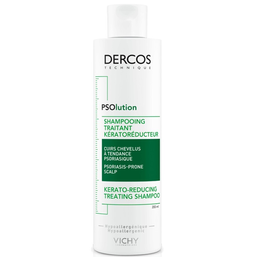 Кератолітичний шампунь Vichy Dercos PSOlution Kerato-Reducing Treating Shampoo для шкіри голови з проявами лущення та свербежу 200 мл: ціни та характеристики