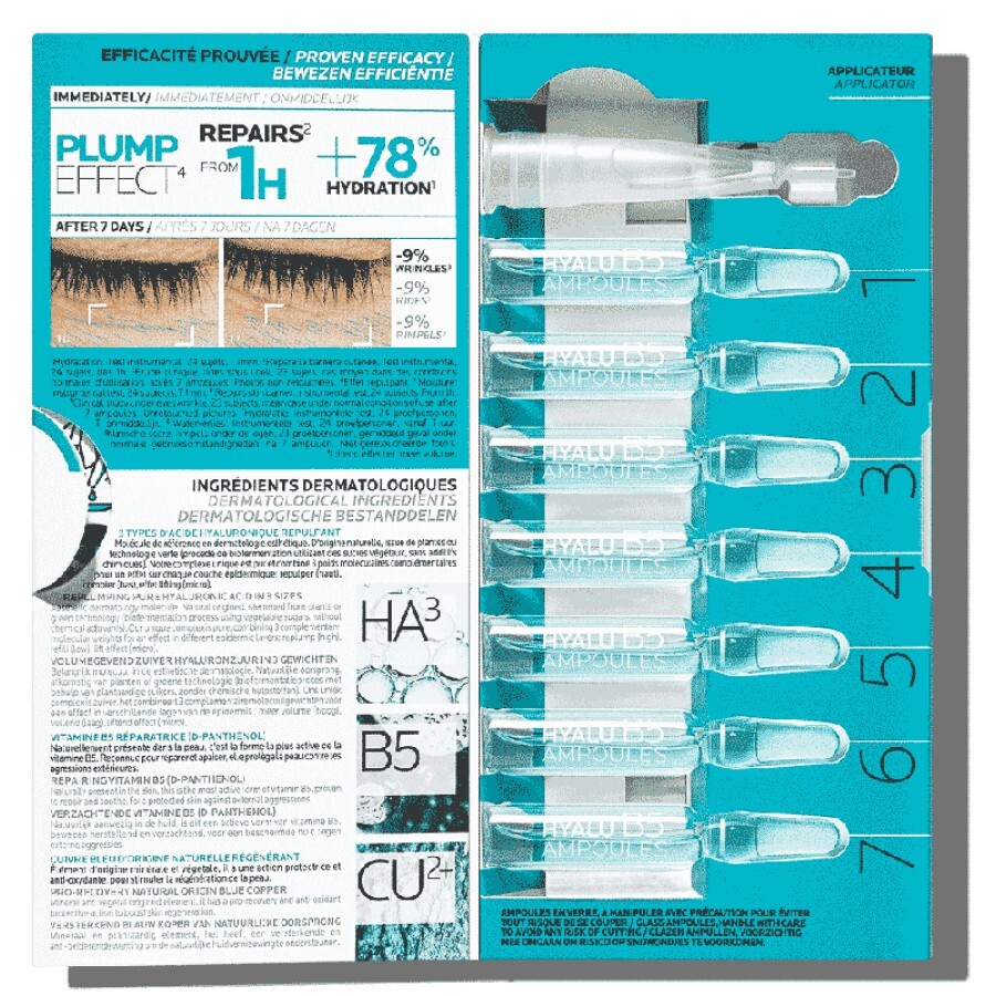 Концентрат La Roche-Posay Hyalu B5 Ampoules в ампулах для коррекции морщин и восстановления упругости кожи лица 7 x 1.8 мл: цены и характеристики