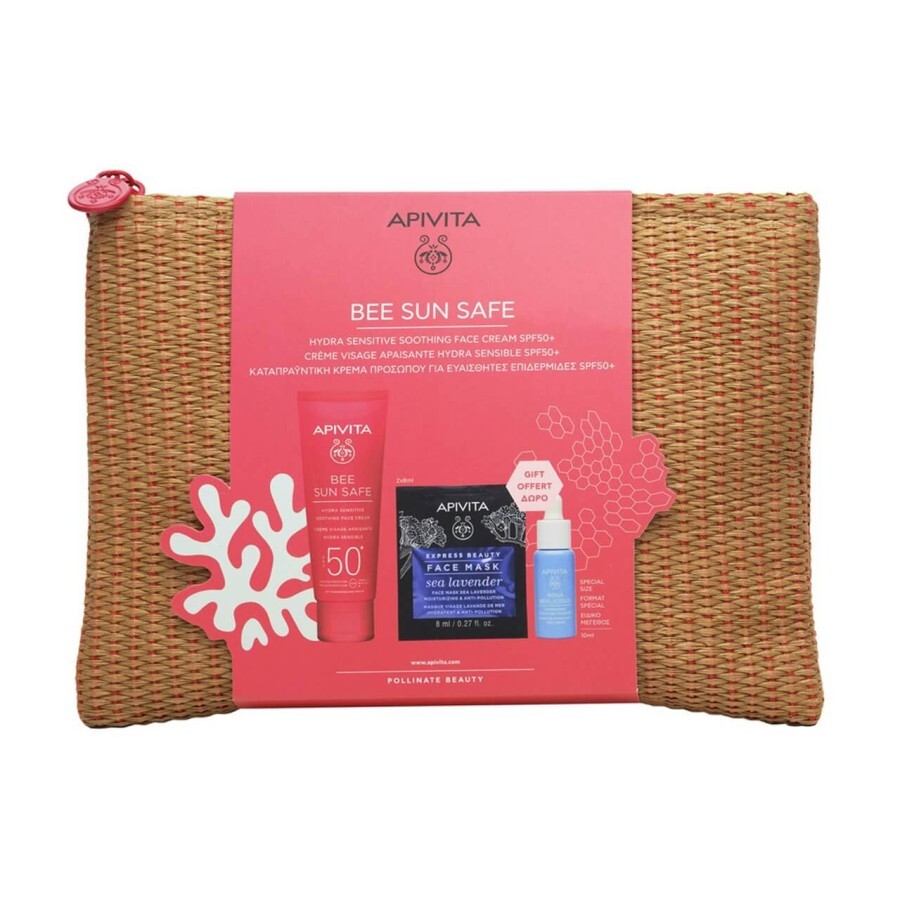 Набір Apivita Bee Sun Safe Kit з сонцезахисним заспокійливим кремом для обличчя SPF50+: ціни та характеристики