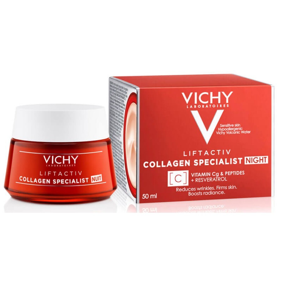 Ночной антивозрастной крем-уход Vichy Liftactiv Collagen Specialist Night Cream с эффектом корекции морщин придания упругости и восстановления сияния 50 мл: цены и характеристики