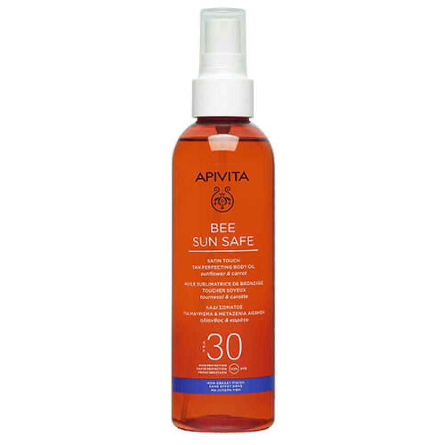 Сонцезахисна олія Apivita Bee Sun Safe SPF30 для засмаги тіла, 100 мл: ціни та характеристики