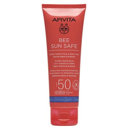Сонцезахисне молочко для обличчя та тіла Apivita Bee Sun Safe SPF50, 100 мл