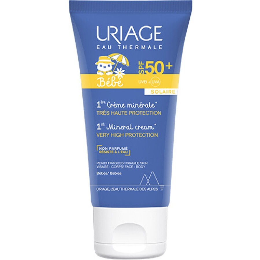 Сонцезахисний крем для обличчя Uriage Bebe SPF50+ 1-й мінеральний 50 мл: ціни та характеристики