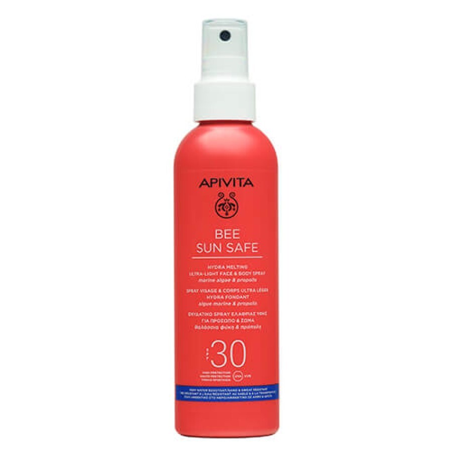 Сонцезахисний спрей для обличчя і тіла Apivita Bee Sun Safe SPF30, 200 мл: ціни та характеристики