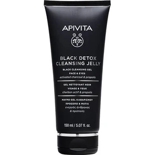 Чорний очисний гель Apivita Black Detox Cleansing Jelly для обличчя та очей, 150 мл