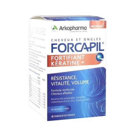 Forcapil Fortifying Keratin+, 60 капсул, Arkopharma.
