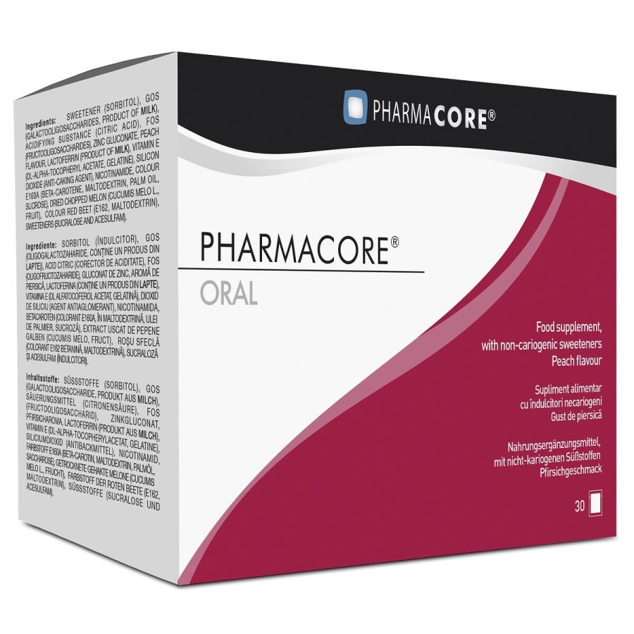 Оральна добавка для контролю над акне 90 мг, 30 пакетиків, Pharmacore: ціни та характеристики