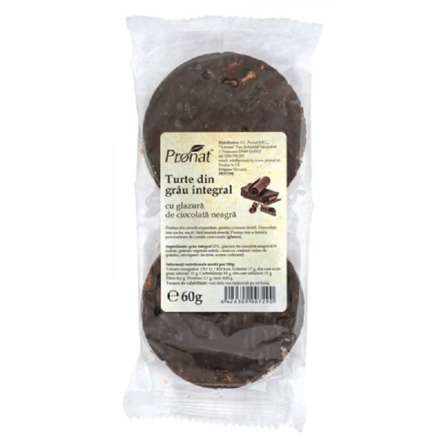 Печенье из цельной пшеницы с глазурью из темного шоколада, 60 гр, Pronat: цены и характеристики